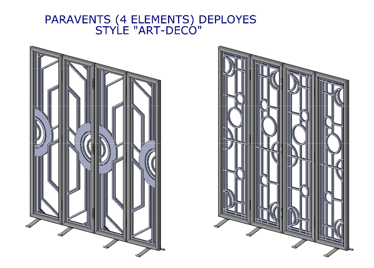 Paravent 4 éléments art deco 30187